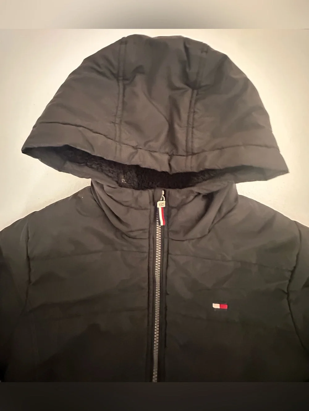 Tommy Hilfiger Kids Black Hooded Puffer Jacket